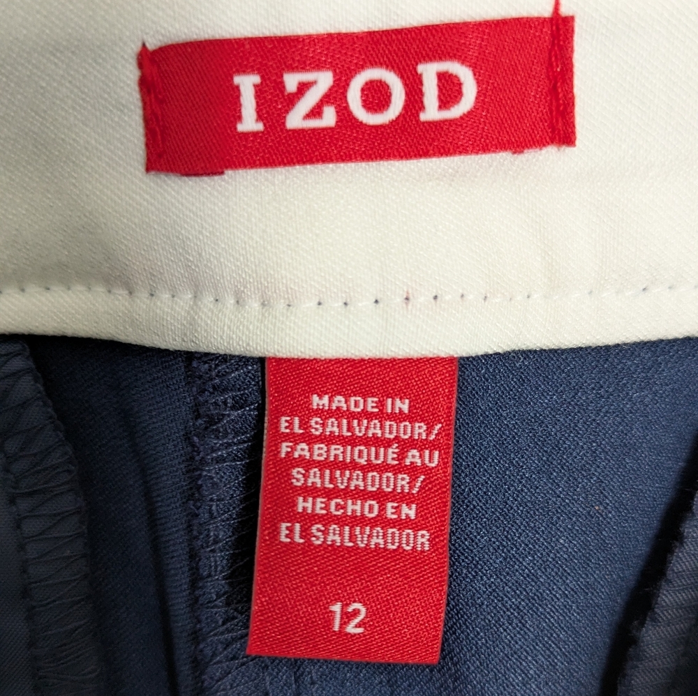 Izod Women's Navy Blue Stretch Dress Pants Size 12 NWT - Picture 2 of 16